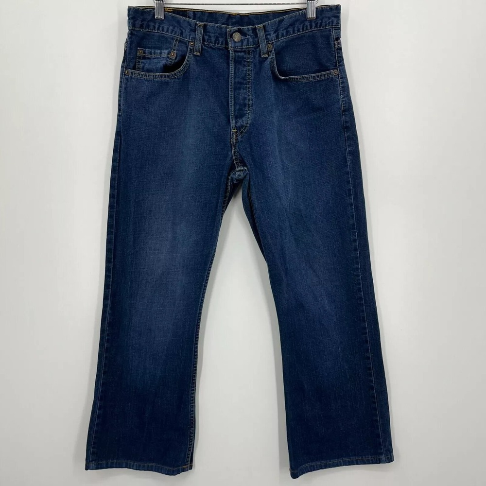 Levis 520 Mens Straight Leg Jeans Dark Wash Blue Denim Made in Australia 33x34